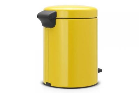 Kosz pedałowy newIcon 5 L żółty - Daisy Yellow, wolnoopadająca pokrywa - Brabantia