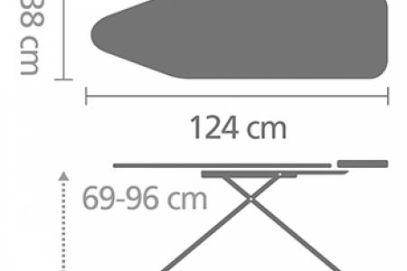 Deska do prasowania rozmiar B (124x38 cm) Titan Oval podstawa na generator pary - Brabantia