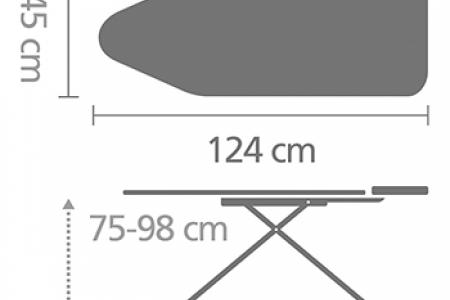 Deska do prasowania rozmiar C (124x45 cm) Titan Oval, podstawa na generator pary - Brabantia