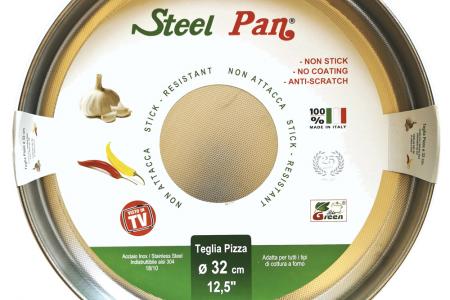Forma okrągła do pieczenia pizzy stalowa z nieprzywierającą teksturą 32x3 cm – STEEL PAN